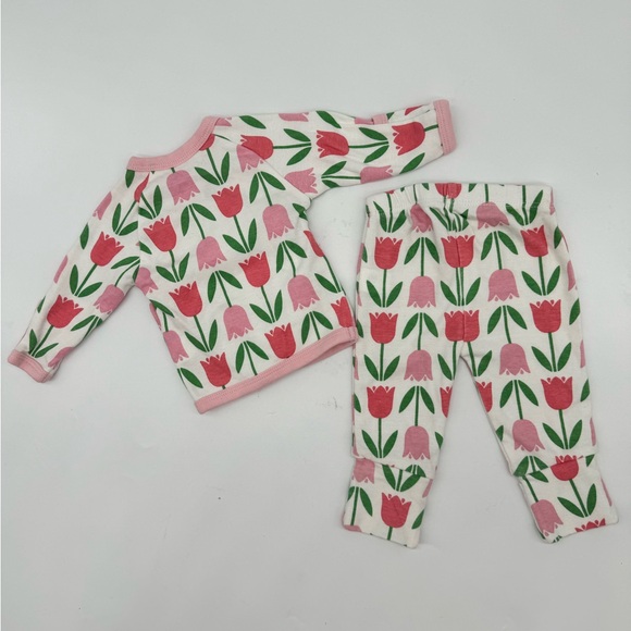 M+A MONICA + ANDY ORGANIC PINK TULIP KIMONO FOOTIE OUTFIT 🌸SZ NB🌸 - Picture 8 of 13